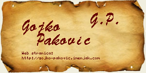 Gojko Paković vizit kartica